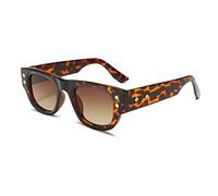 Long Keeper Lunettes de Soleil Carré pour Femme Homme Retro Lunettes de Soleil Rectangulaire Épaisse Annees 90 Lunette Rectangulaire Vintage UV400, 48MM