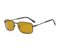 Long Keeper Lunettes de soleil carrées polarisées - Lunettes de soleil de conduite rétro rectangulaires pour homme - Petites lunettes de soleil légères en métal pour les voyages, la randonnée, la