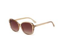 Long Keeper Lunettes de Soleil Femme Oeil de Chat Rétro Lunettes de Soleil Lunettes de soleil Classic Large UV400 (Marron dégradé Marron)