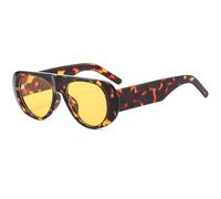 Long Keeper Lunettes De Soleil Ovales HoMMe FeMMe RéTro Lunettes De Soleil HoMMe Rondestyle Lunettes de soleil Classic Large (Orange léopard)