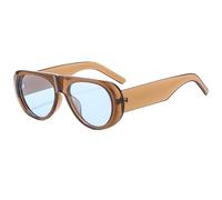 Long Keeper Lunettes De Soleil Ovales HoMMe FeMMe RéTro Lunettes De Soleil HoMMe Rondestyle Lunettes de soleil Classic Large (Transparent Marron Bleu)