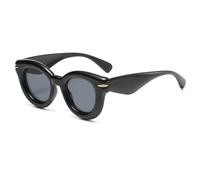 Long Keeper Lunettes de Soleil Ronde Femme Homme Retro Lunettes de Soleil à la Mode Epaisses Monture Lunette Ronde Vintage Couleurs UV400