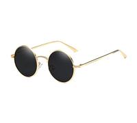 Long Keeper Lunettes de Soleil Ronde Unisexe Classiques Rétro Lunettes Rondes Hippie Petites Lunettes de Soleil pour Homme Femme