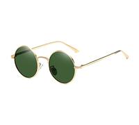 Long Keeper Lunettes de Soleil Ronde Unisexe Classiques Rétro Lunettes Rondes Hippie Petites Lunettes de Soleil pour Homme Femme