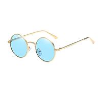 Long Keeper Lunettes de Soleil Ronde Unisexe Classiques Rétro Lunettes Rondes Hippie Petites Lunettes de Soleil pour Homme Femme