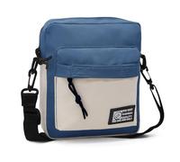 Long Keeper Petit sac à bandoulière pour homme et femme en nylon - Petit sac à bandoulière unisexe décontracté - Pour voyage, cyclisme, extérieur, Bleu avec blanc