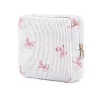 Long Keeper Petite trousse de toilette avec compartiments - Mini trousse de maquillage avec impression fraise - Trousse de toilette de voyage en velours côtelé pour femmes et filles, Papillon Hanshi