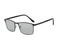 Long Keeper Polarisées Lunettes de Soleil Carré - Rétro Lunettes de Soleil Guide Classique pour Hommes Léger Lunettes Petit Rectangle en Métal pour Voyage Plage, Noir-photochromique