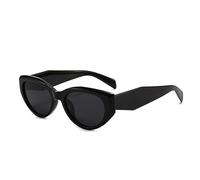 Long Keeper Retro Lunettes de Soleil Femme Vintage Années 90 Oeil de Chat Style Mode Lunettes de Soleil cat eye ovale UV400 (Noir Noir)