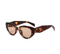 Long Keeper Retro Lunettes de Soleil Femme Vintage Années 90 Oeil de Chat Style Mode Lunettes de Soleil cat eye ovale UV400 (Marron léopard)