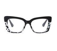 Long Keeper RéTro Oeil De Chat Anti Bleu LumièRe Lunettes Femmes Lunette Gaming Anti Fatigue Pour Ordinateur Verres transparents (Léopard noir)