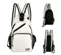 Long Keeper Sac à dos léger à bandoulière unisexe - Petit sac à dos de sport, randonnée, gym, voyage à double usage pour femmes, hommes, adolescents, Blanc - Taille #1, H*W*D=38*11*22 CM