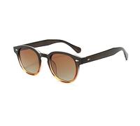 Long Keeper Vintage Lunettes de Soleil Polarisées Ronde pour Homme Femme Lunette Ronde Retro Classique Johnny Deep Style Lunettes De Soleil Conduite UV400, 45mm