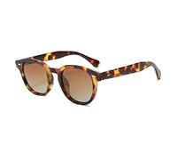 Long Keeper Vintage Lunettes de Soleil Polarisées Ronde pour Homme Femme Lunette Ronde Retro Classique Johnny Deep Style Lunettes De Soleil Conduite UV400, 45mm