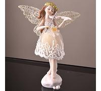 LONG-L Mini Résine Inspirante Fille-Ange Jouant Statue De Violon,Art Anges Fées sur Le Thème De La Décoration De La Maison Sculpture Figurine,Cadeau pour Anniversaire De Fille,A