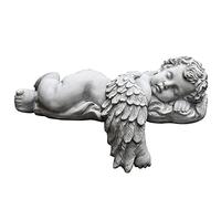 LONG-L Sleeping Angel Garden Collection De Résine Statues De Jardin Commémoratif Bébé Endormi dans des Ailes d'ange Figurines De Chérubin Paisibles pour Décoration Extérieure