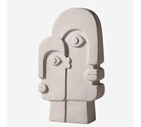 LONG-L Vase De Visage Abstrait en Céramique Décoration De Vase d'arts Modernes pour La Table à La Maison De Bureau De Salon Dispositif De Fleur De Visage d'art De Fleur Séchée,E