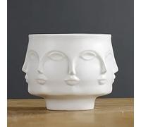 LONG-L Vase Visage,Visage Humain Vase Abstrait-Pot De Fleurs pour Le Visage,Vase Tête Humaine Abstraite-Statue Céramique Grecque,pour Fleurs Hydroponiques/Fleurs Séchées,E