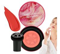 Long Lasting Cushion Blush, Lightweight Makeup Blush Compact, 18g Beauty Cosmetic with Smooth Texture for Full Coverage Makeup Accessory with Stylish Finish for Wedding Festive Everyday