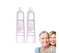 Long-Lasting Denture Adhesive Cream, Zinc-Free & Waterproof - Thermoplastic Denture Adhesive Cushion Grip, Helps Refit and - Dentiere Fixant Cream for Secure Fit, Original Formula with (2 boîtes)