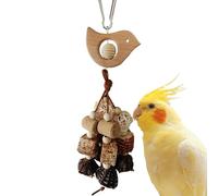 Long Lasting Foraging Toys For Perrots - 27 x 7 x 4 cm Natural Bird Cage Wooden Toys | Bird Cage Accessories For Cockatoos, Parakeet, Cockatiel, Sun Conure, Lovebird - and Safe