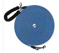 Long Line Laisse de dressage pour chien - Nylon réfléchissant - 10 m, 20 m, 30 m - Avec poignée confortable pour randonnée, camping, marche - Bleu - 20 m