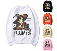 Long Live Costumes d'Halloween pour femmes adultes fantômes drôles sweatshirts citrouille chemise effrayante Halloween vêtements col rond manches longues pull, Z02 Kaki, M