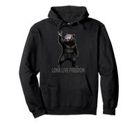 Long Live Freedom Carajo Grizzly Ours Rock Gesture Sweat à Capuche