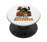 Long Live Halloween Funny Pumpkin Black Cat Men Women PopSockets PopGrip Adhésif