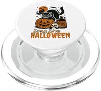Long Live Halloween Funny Pumpkin Black Cat Men Women PopSockets PopGrip pour MagSafe