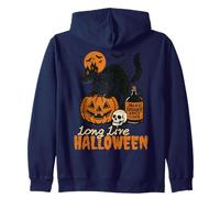 Long Live Halloween Funny Pumpkin Black Cat Men Women Sweat à Capuche