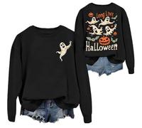Long Live HaLLoween Sweat-shirt Halloween Chemises Spooky Season Sweatshirt, Vive HaLLoween A Shirt, Noir , M