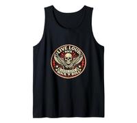 Long Live Rock N Roll Vintage Skull Guitare Musique Design Débardeur