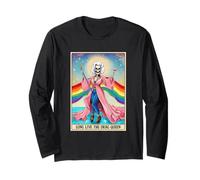 Long Live The Drag-Queen Carte de tarot humoristique Squelette LGBT Gay Manche Longue