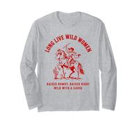 Long Live Women Wild West Cowgirl Rodéo Western Design Manche Longue