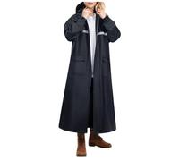 Long manteau de pluie avec capuche amovible pour hommes et femmes | Costume de pluie robuste à double couche pour tout le corps pour les randonnées en plein air | Tout temps | Manteau de pluie unisexe