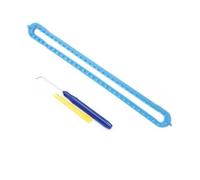 Long métier à tricoter bleu de 58 cm avec épingles et crochet, machine à crochet pour écharpes, couvertures, 26/36/47/58 dents, ensemble de métiers à tricoter à faire soi-même