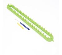 Long métier à tricoter vert de 47 cm avec épingles et crochet, machine à crochet pour écharpes, couvertures, 26/36/47/58 dents, ensemble de métiers à tricoter à faire soi-même