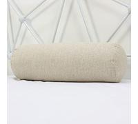 Long Oreiller Traversin en Lin Rond Oreiller Lombaire pour Canapé Lit Voiture Bureau, Coussin de Soutien Doux pour Accoudoir, Oreiller de Soutien du Cou, Soulagement des Douleurs Dos/Genou/Jambe