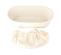 Long panier ovale en rotin pour la fabrication de pain fait maison - 25 x 15 x 8 cm