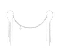 Long pendentif en forme de goutte d'eau en métal - Bijoux d'oreille à suspendre pour fille - Chaînes de tête en strass - Accessoires de visage - Collier en strass pour femme - Chaînes de corps en