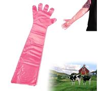 Long Plastic Veterinary Gloves,Disposable Insemination Gloves,Disposable Transparent Waterproof Gloves,Artificial Insemination Gloves,Disposable Veterinary Gloves,90cm,Red,30pcs
