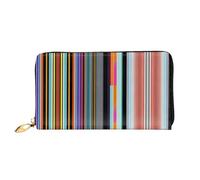 Long portefeuille en cuir à lignes verticales irrégulières, impression double face, matériau en cuir microfibre, unisexe, imperméable et durable, noir, taille unique