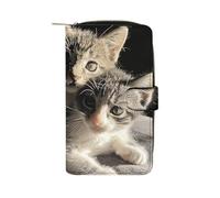 Long portefeuille en cuir avec fermeture éclair imprimée « There Are Two Cats » pour cartes de crédit, pièces de monnaie, clés, cadeau de vacances, unisexe, 19,7 x 11 x 3,5 cm, moderne, Style :,