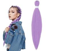 Long Purple Braiding Hair Pre Stretched Synthetic Braiding Hair Extensions for Braids, 26 Inch Braid Hair for Kids and Adult, Purple Hair Extensions for Stage Party Costume Cosplay (A, 1PC)
