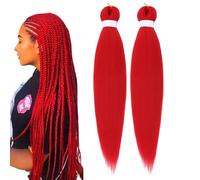 Long Purple Braiding Hair Pre Stretched Synthetic Braiding Hair Extensions for Braids, 26 Inch Braid Hair for Kids and Adult, Purple Hair Extensions for Stage Party Costume Cosplay (D, 2PC)