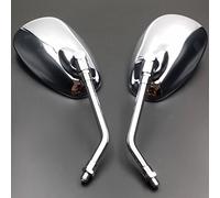 Long rétroviseur latéral ovale chromé de 10 mm pour moto de route, cruiser, chopper