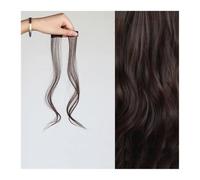 Long Side Air Bangs, Wavy Curly Clip in Bangs Front Side Bangs for Women Daily Use 2 PCS Set Long Temples Natural Synthetic False Fringe Bangs Hair Extensions(Deep brown)