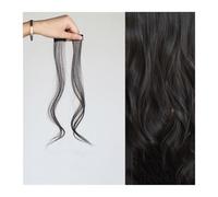 Long Side Air Bangs, Wavy Curly Clip in Bangs Front Side Bangs for Women Daily Use 2 PCS Set Long Temples Natural Synthetic False Fringe Bangs Hair Extensions for Daily Wear(Brown black)