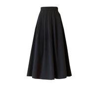 Long Skirts For Women Simple High Waist Big Swing Pleated Skirt Grade A Line(Black,S)